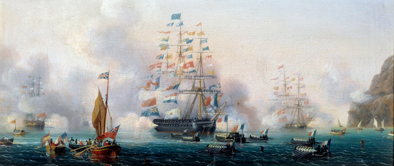 Oversættelse des ashes de Napoleon I le 7/10/1840 Maleri af Ambroise Louis Garneray (1783-1857) Sevres fra det 19. århundrede, archives de la fabrication - Overførsel af Napoleon I