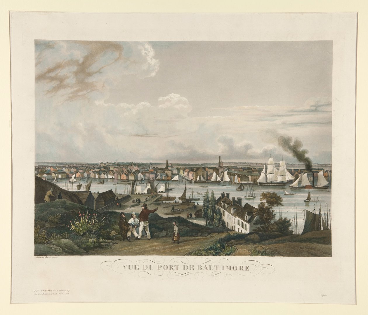 Udsigt over havnen i Baltimore af Ambroise Louis Garneray