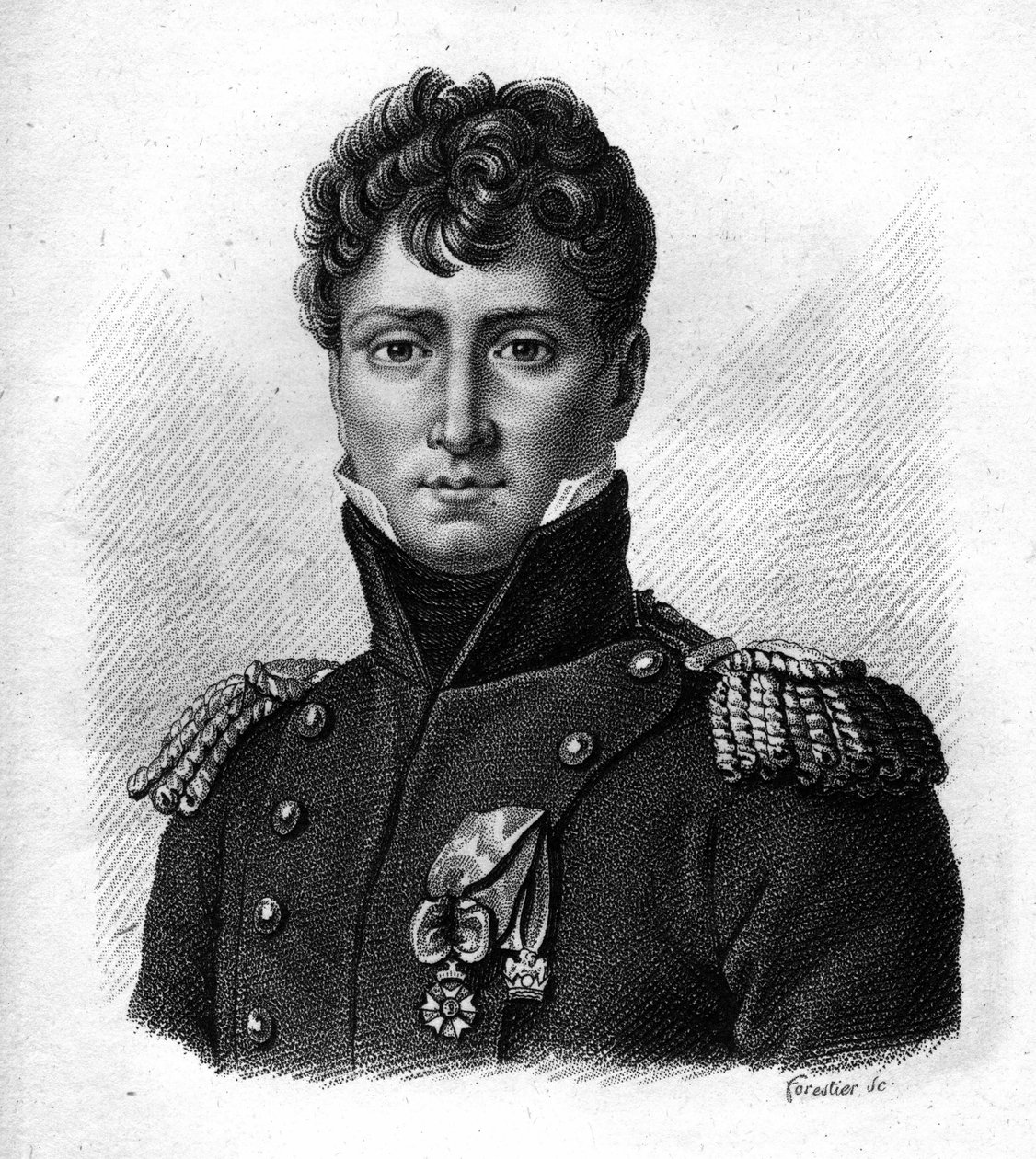 Auguste de Colbert (1777-1809), fransk general i "Portrætter af franske generaler". Graveret af Ambroise Tardieu i 1818. Stella Collection af Ambroise Tardieu