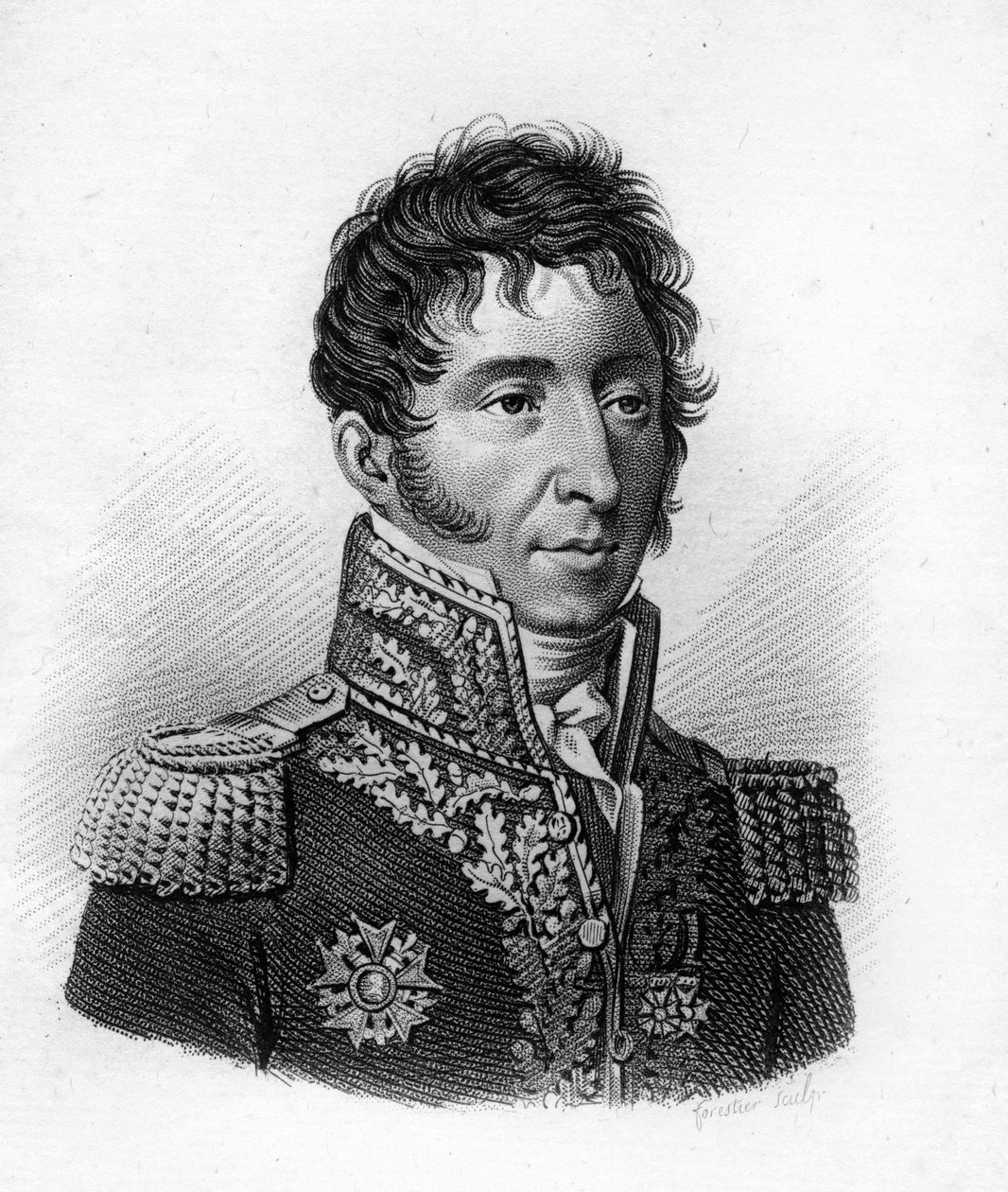 Etienne Pierre Sylvestre RICARD (1771-1843) - i "Portrætter af franske generaler efter franskmændenes sejre og erobringer"". Graveret af Ambroise Tardieu i 1818. Stella Collection. af Ambroise Tardieu
