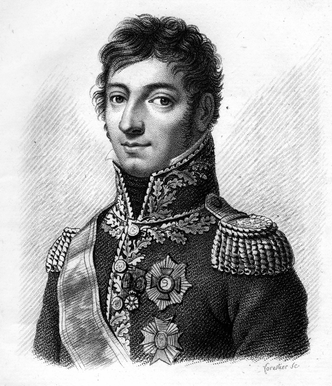 General Lefèvre Desnouettes (1773-1822) - i "Portrætter af de franske generaler efter franskmændenes sejre og erobringer". Graveret af Ambroise Tardieu i 1818. Stella Collection. af Ambroise Tardieu