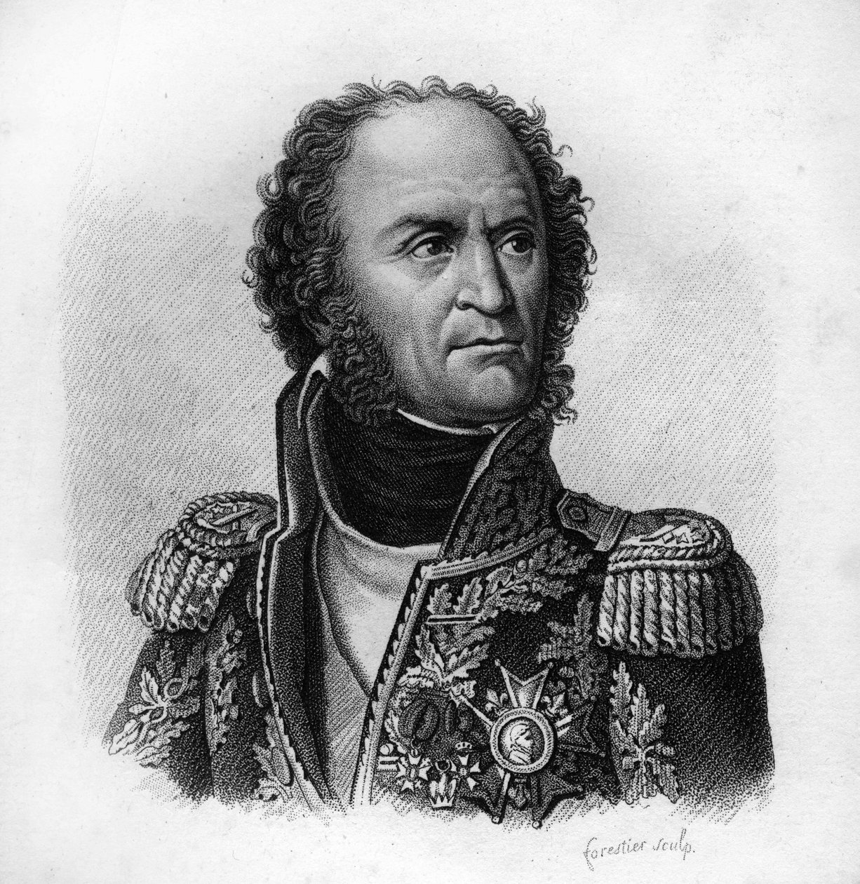 William Brown. Marskal af Frankrig (1763 til 1815).- i Portrætter af franske generaler efter franskmændenes sejre og erobringer. Graveret af Ambroise Tardieu i 1818. Stella Collection. af Ambroise Tardieu