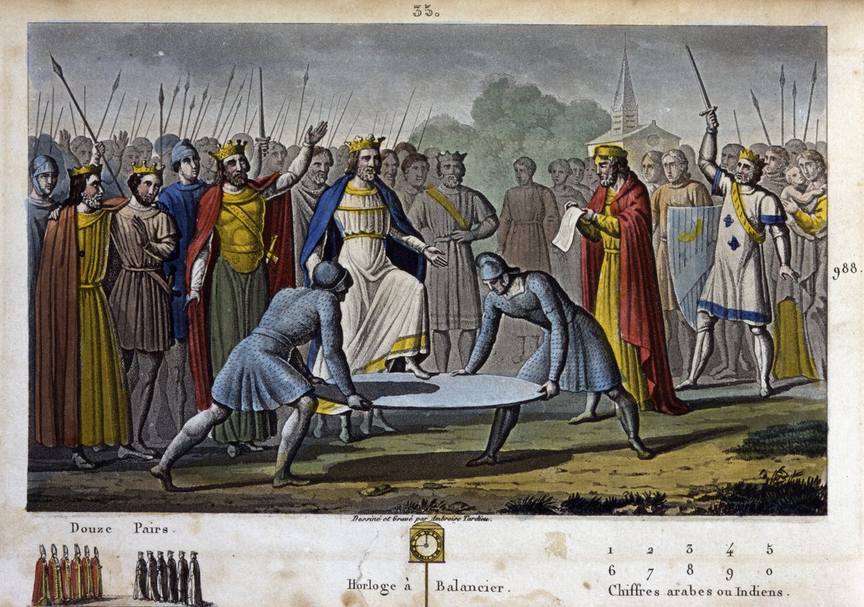 Hugues Capet (v. 941 - 996) blev valgt til konge af Frankrig (i 987), med enstemmig samtykke (hovedsagelig takket være Gerbert d
