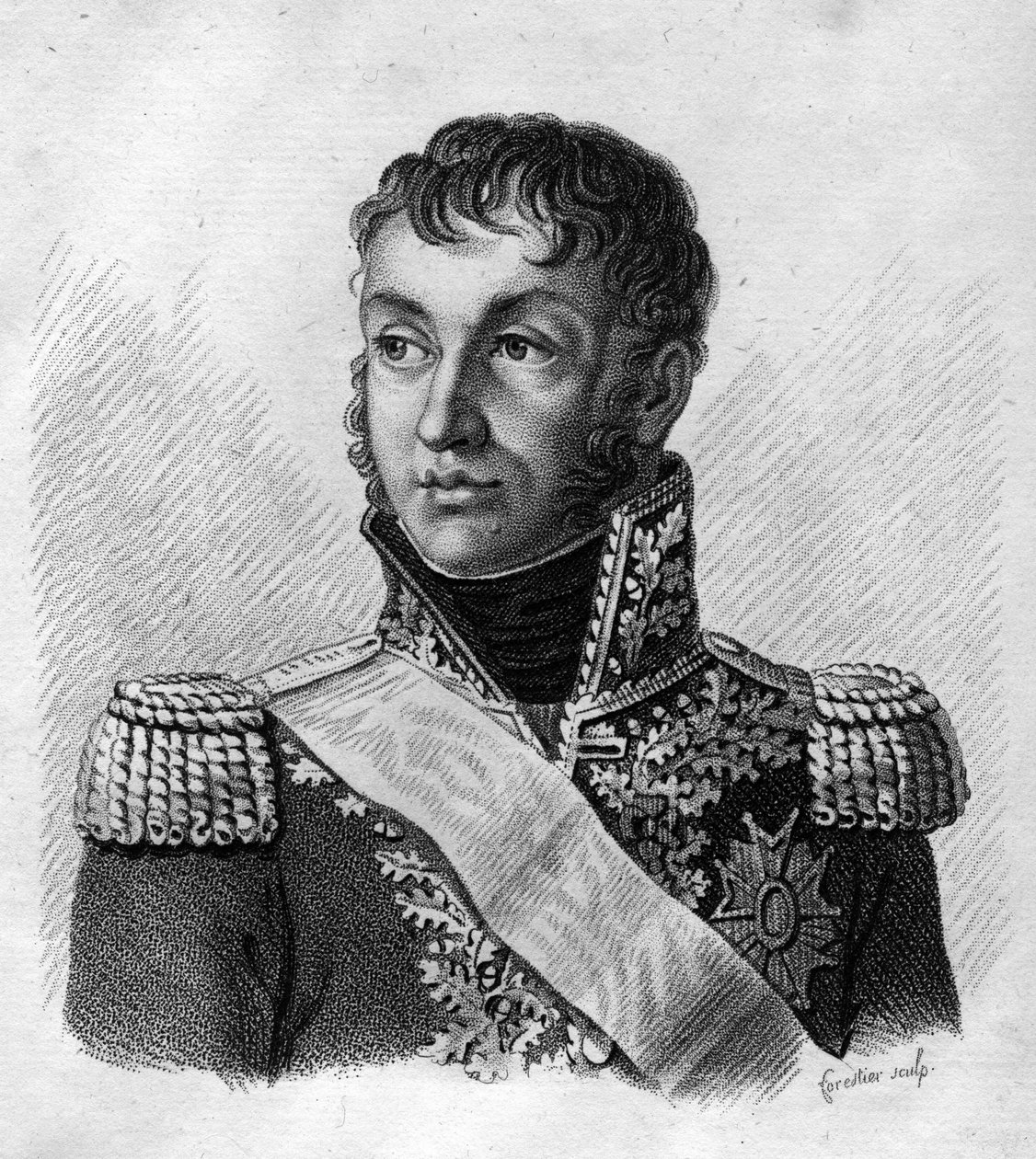 Jean Andoche Junot (Jean-Andoche) (1771-1813), hertug af Abrantes, fransk general.in” Portrætter af de franske generaler efter franskmændenes sejre og erobringer””. Graveret af Ambroise Tardieu i 1818. Stella Collection. af Ambroise Tardieu