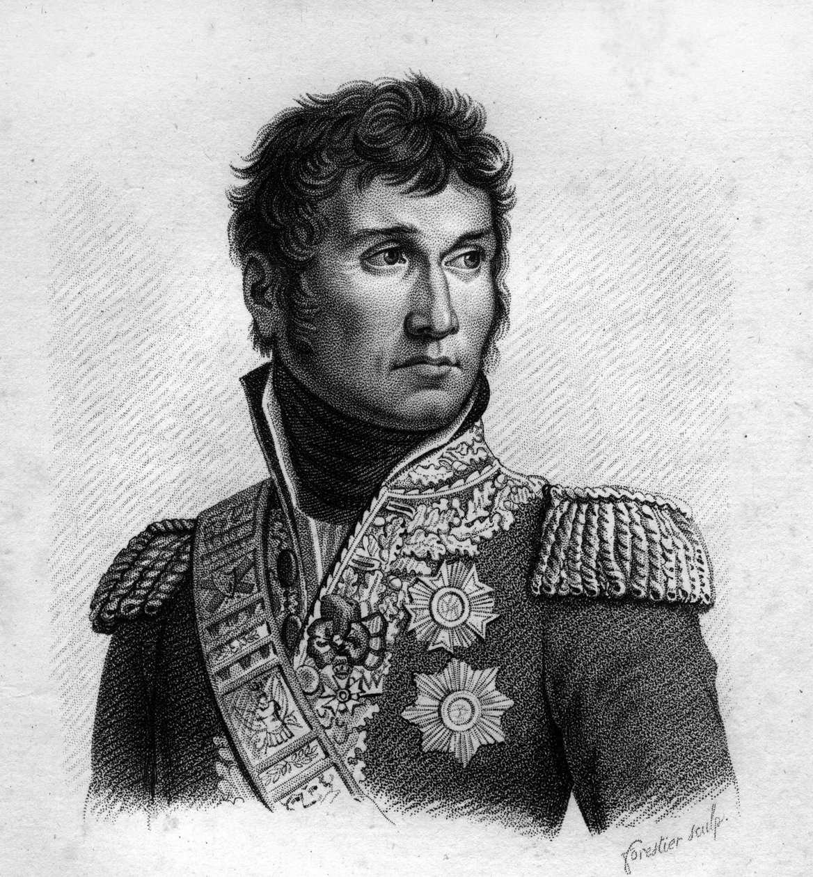 Jean Lannes (1769-1809), hertug af Montebello, fransk marskal i "Portrætter af franske generaler efter franske sejre og erobringer"". Graveret af Ambroise Tardieu i 1818. Stella Collection. af Ambroise Tardieu