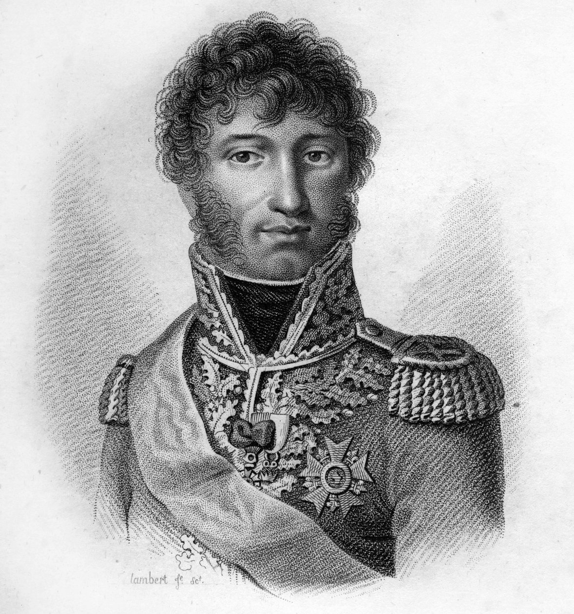 Joachim Murat (1767 - 1815), marskal af Frankrig, konge af Napoli i” Portrætter af de franske generaler efter franskmændenes sejre og erobringer”” Indgraveret af Ambroise Tardieu i 1818. Stella Collection. af Ambroise Tardieu