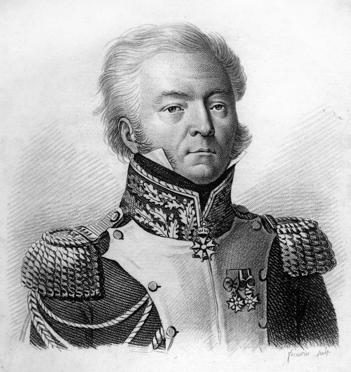 Louis Lepic General of Division (1765-1847) - i "" Portrætter af de franske generaler efter franskmændenes sejre og erobringer". Graveret af Ambroise Tardieu i 1818. Stella Collection. af Ambroise Tardieu