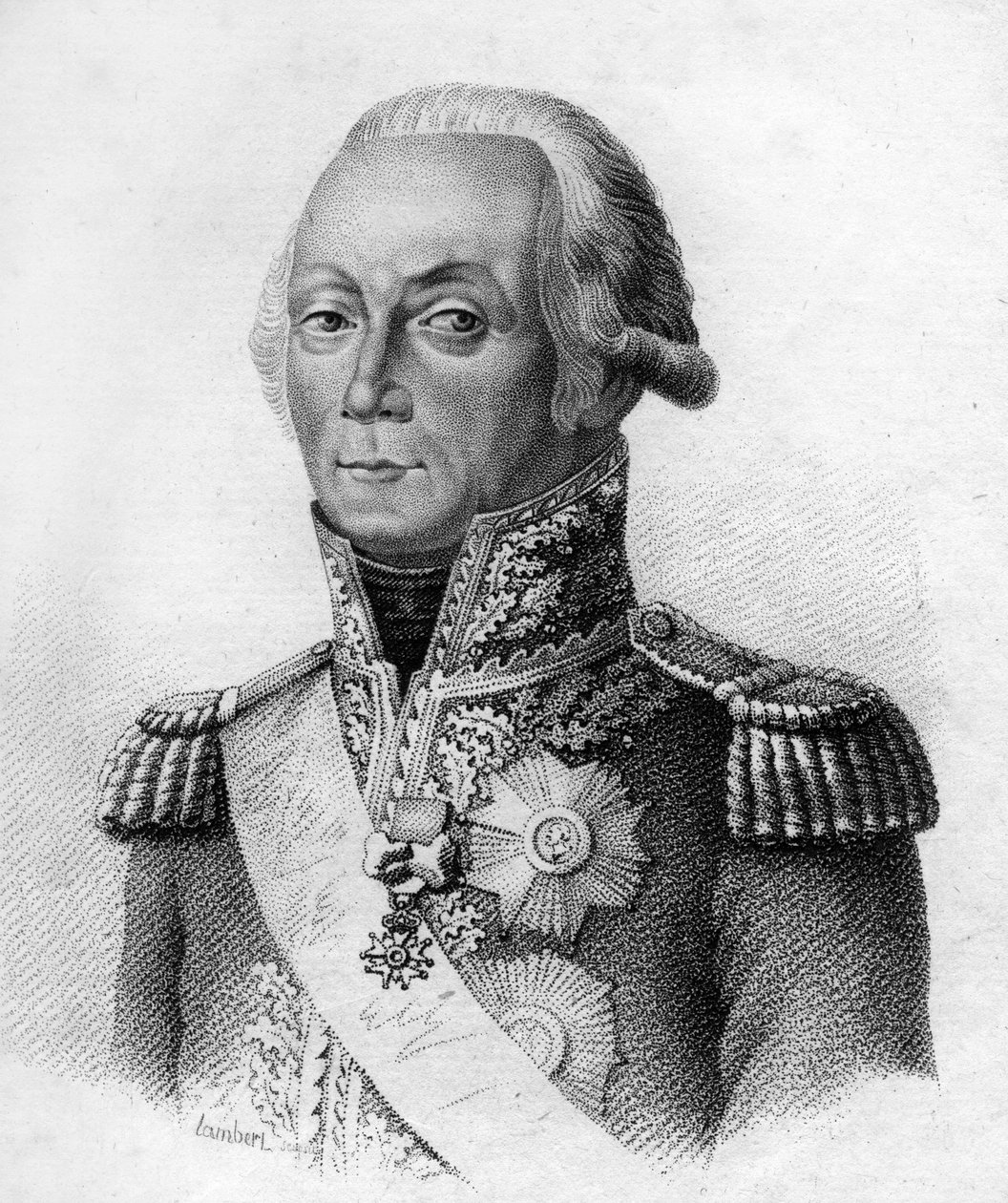 Marshal Kellermann.François Etienne Christophe Kellermann, hertug af Valmy Marshal af Frankrig (1735 til 1820) i "Portrætter af franske generaler efter franskmændenes sejre og slag"". Graveret af Ambroise Tardieu i 1818. Stella Collection. af Ambroise Tardieu