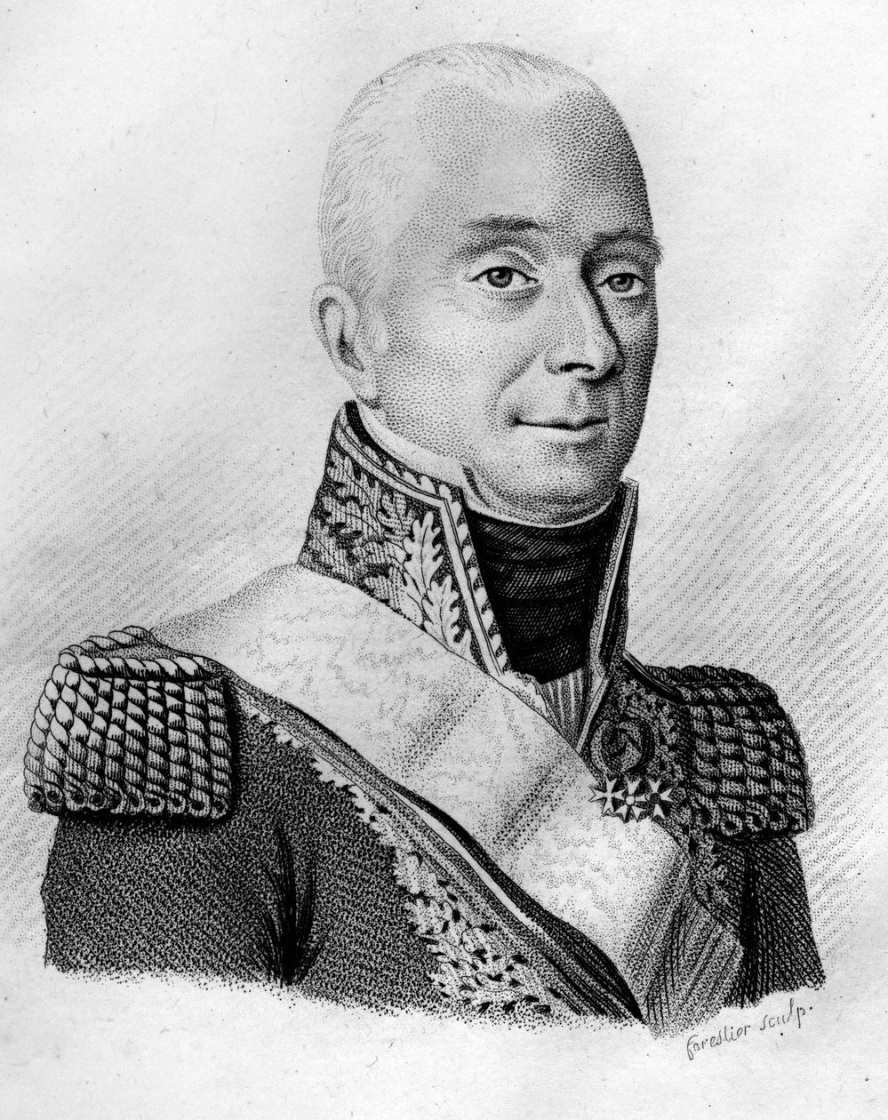 Mathieu Dumas (1753-1837) - i” Portrætter af de franske generaler efter franskmændenes sejre og erobringer”” Indgraveret af Ambroise Tardieu i 1818. Stella Collection. af Ambroise Tardieu