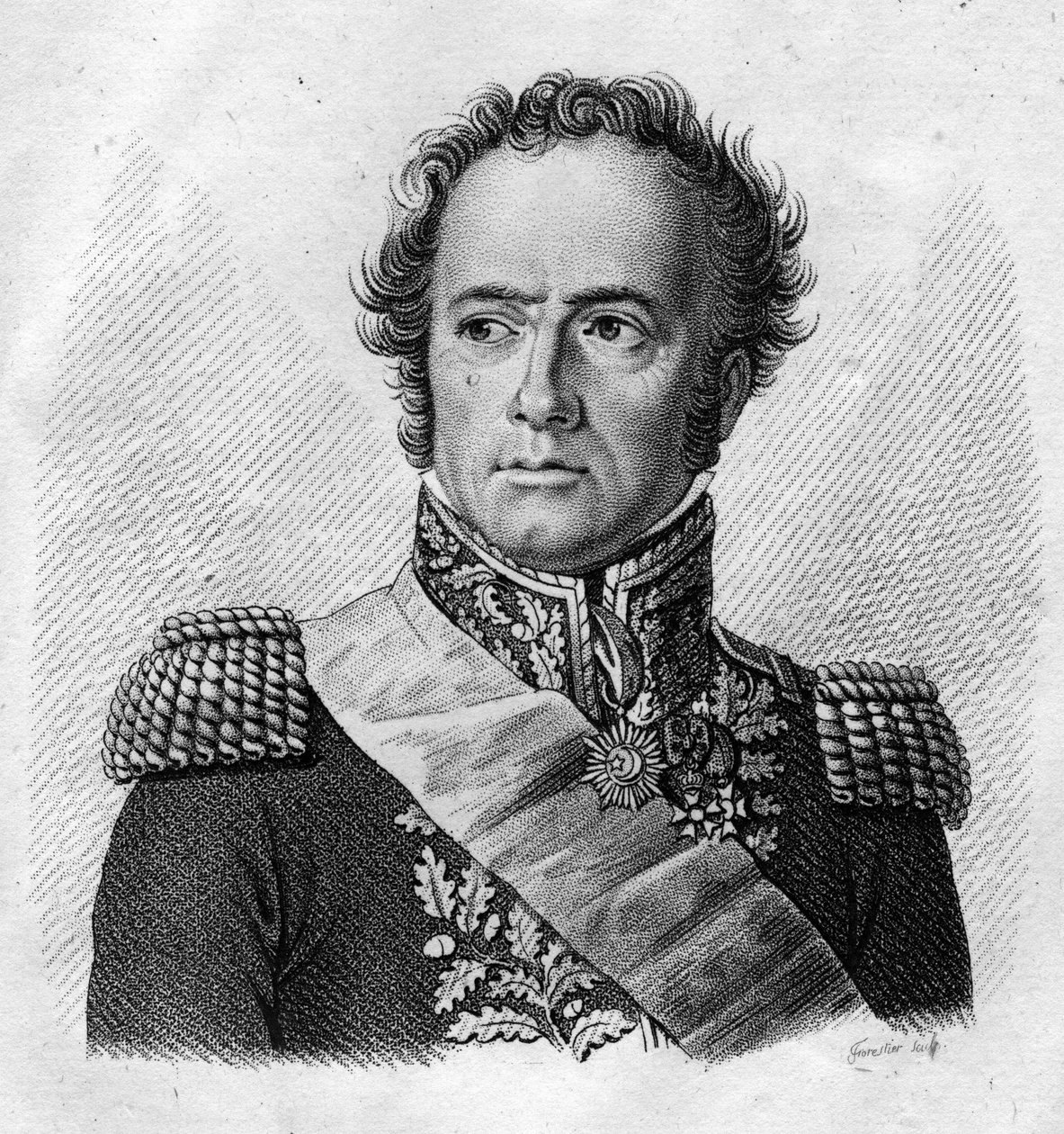 Maximilien Sébastien Foy.Fransk general og politiker (1775 til 1825) - i” Portrætter af de franske generaler efter franskmændenes sejre og erobringer””. Graveret af Ambroise Tardieu i 1818. Stella Collection. af Ambroise Tardieu