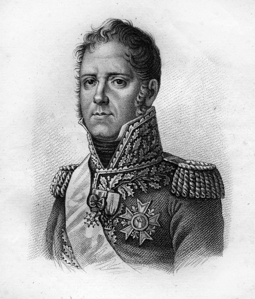 Michel Ney (1769-1815), marskal af Frankrig, hertug af Elchingen, prins af Moskva." i portrætter af franske generaler efter franskmændenes sejre og erobringer”” Indgraveret af Ambroise Tardieu i 1818. Stella-samlingen. af Ambroise Tardieu