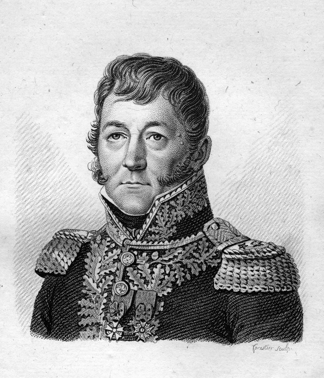 Portræt af Claude Prost (1764-1834), baron af imperiet, brigadegeneral for artilleri - i "Portrætter af franske generaler efter franskmændenes sejre og erobringer"". Grav af Ambroise Tardieu i 1818. Stella Samling. af Ambroise Tardieu