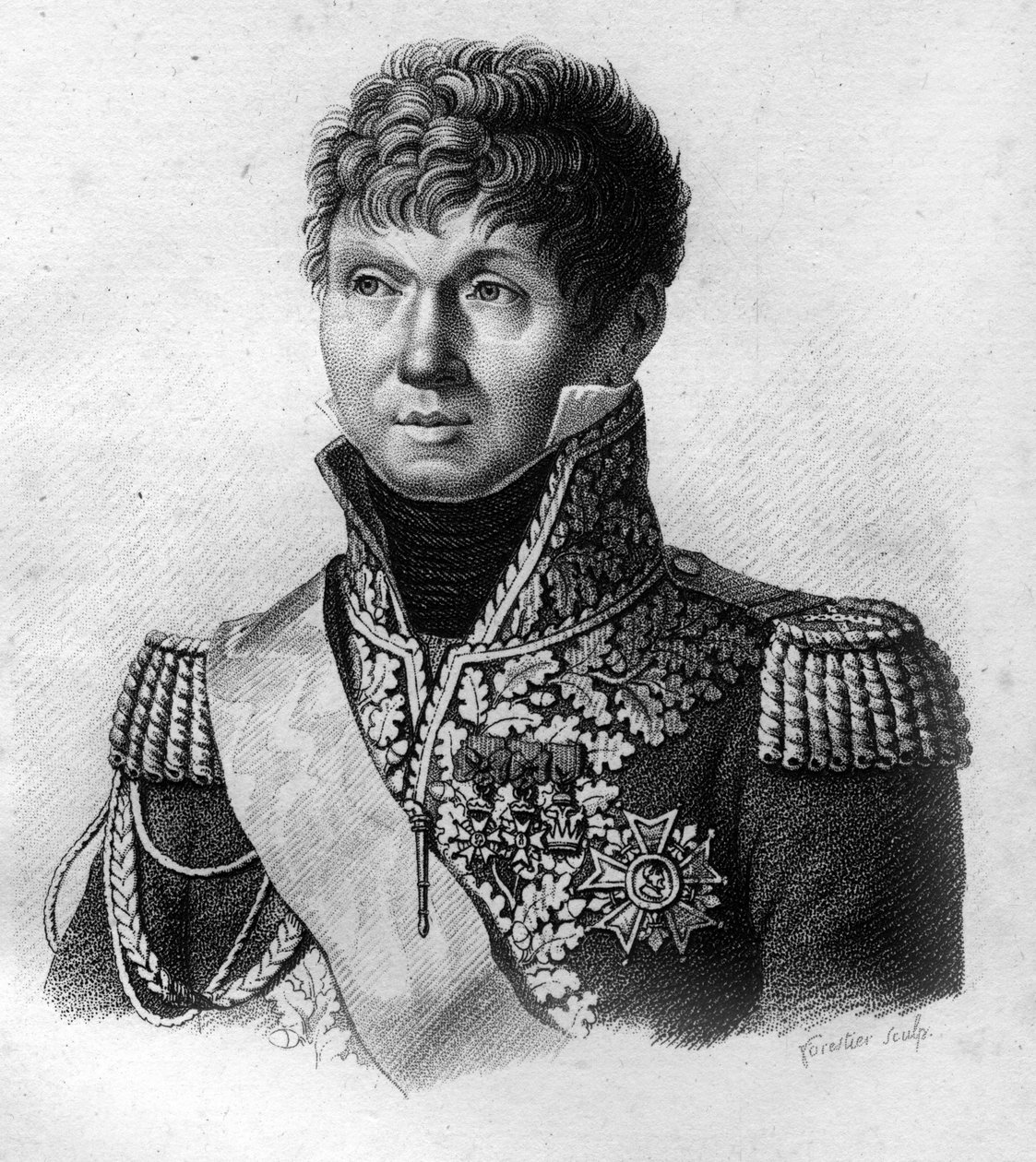 Portræt af Claude Victor Perrin, kendt som Victor Marshal of the Empire (1807), udnævnt til hertug af Bellune i 1808.- i "Portrætter af franske generaler efter franskmændenes sejre og erobringer". Grav af Ambroise Tardieu i 1818. Stella Samling. af Ambroise Tardieu
