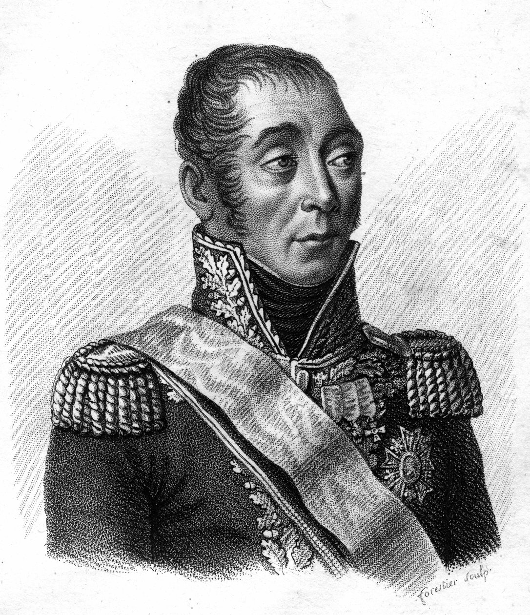 Portræt af Emmanuel, Marquis de Grouchy, marskal af Frankrig (1766-1847) - i "Portrætter af franske generaler efter franskmændenes sejre og erobringer"". Grav af Ambroise Tardieu i 1818. Stella Samling. af Ambroise Tardieu