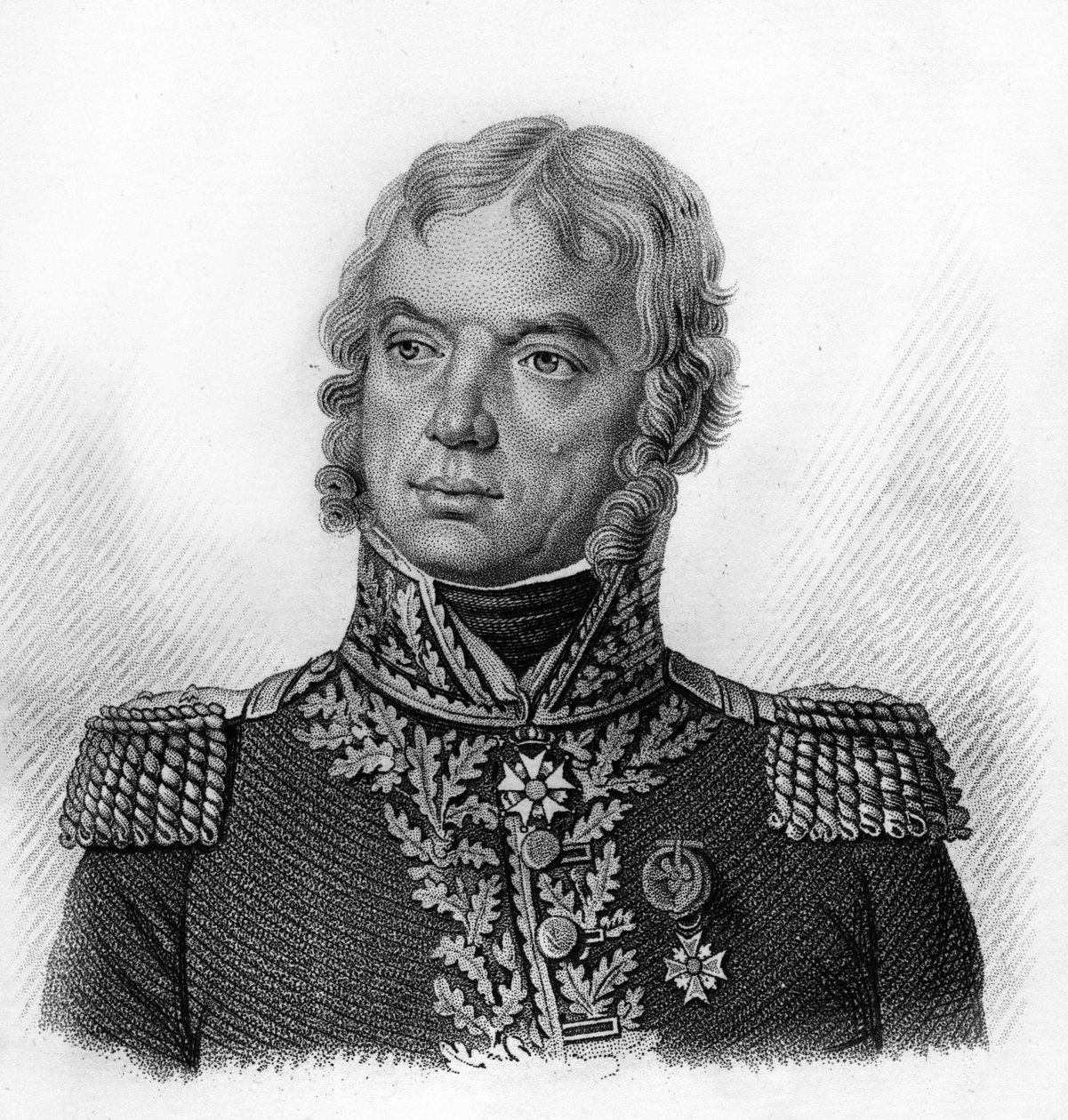Portræt af Francois Etienne Damas, fransk general (1764-1828) - i ""Portrætter af franske generaler efter franskmændenes sejre og erobringer"". Grav af Ambroise Tardieu i 1818. Stella Samling. af Ambroise Tardieu