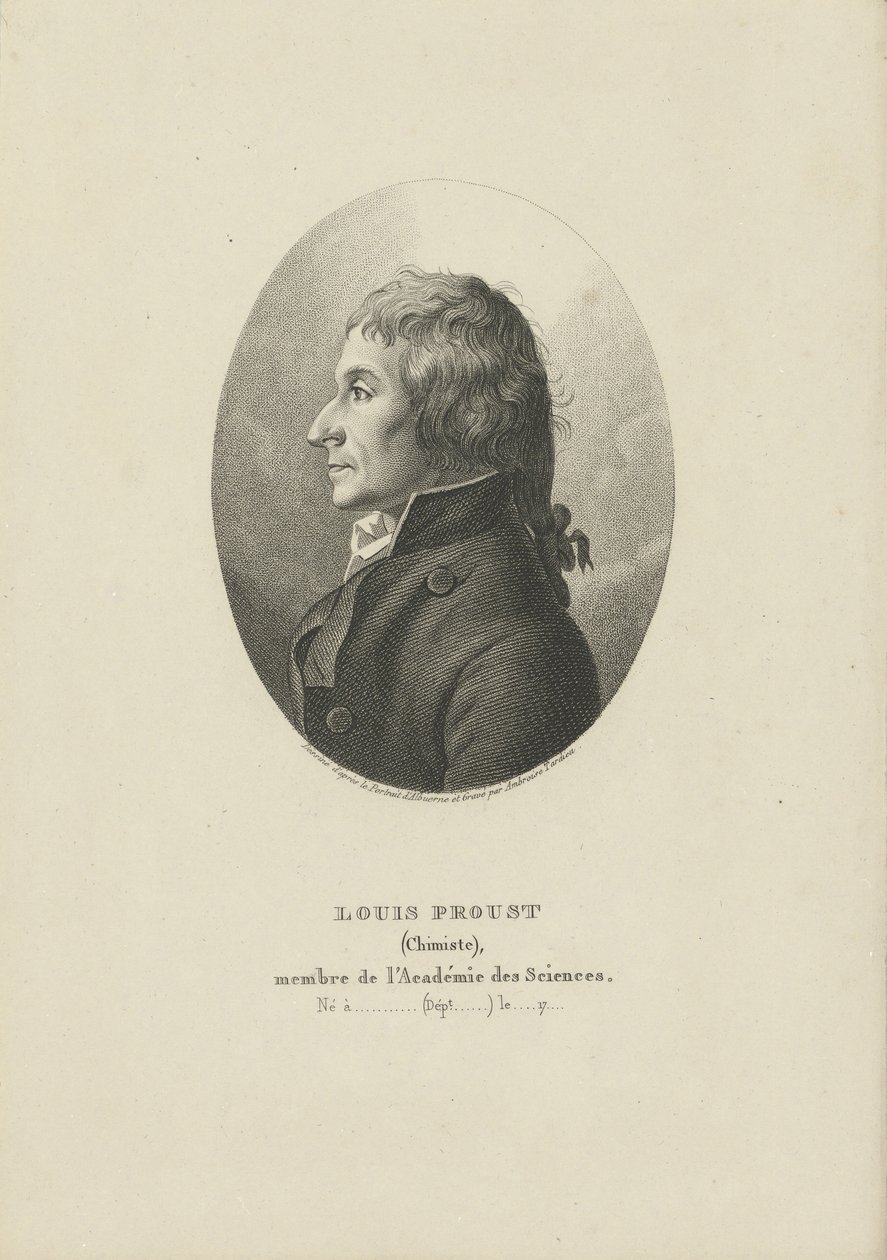 Portræt af Joseph Louis Proust 1754-1826, ca. 1800. af Ambroise Tardieu