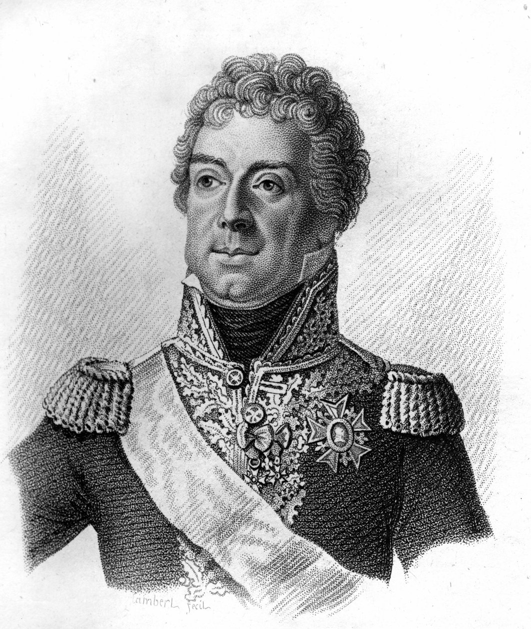 Portræt af Louis Alexandre (Louis-Alexandre) Berthier, fransk marskal (1753 - 1815) i portrætter af franske generaler"" Grav af Ambroise Tardieu i 1818 - Stella Collection af Ambroise Tardieu