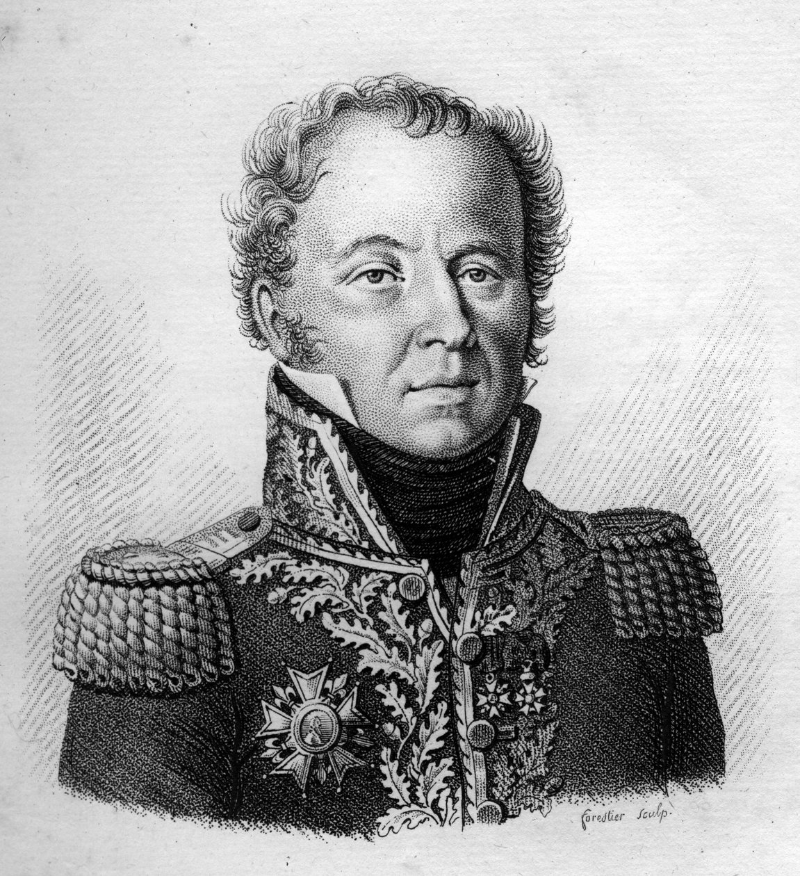 Portræt af generalmajor baron Louis Emmanuel (Louis-Emmanuel) Rey (1768-1846) - i "Portrætter af franske generaler efter franskmændenes sejre og erobringer"". Grav af Ambroise Tardieu i 1818. Stella Samling. af Ambroise Tardieu