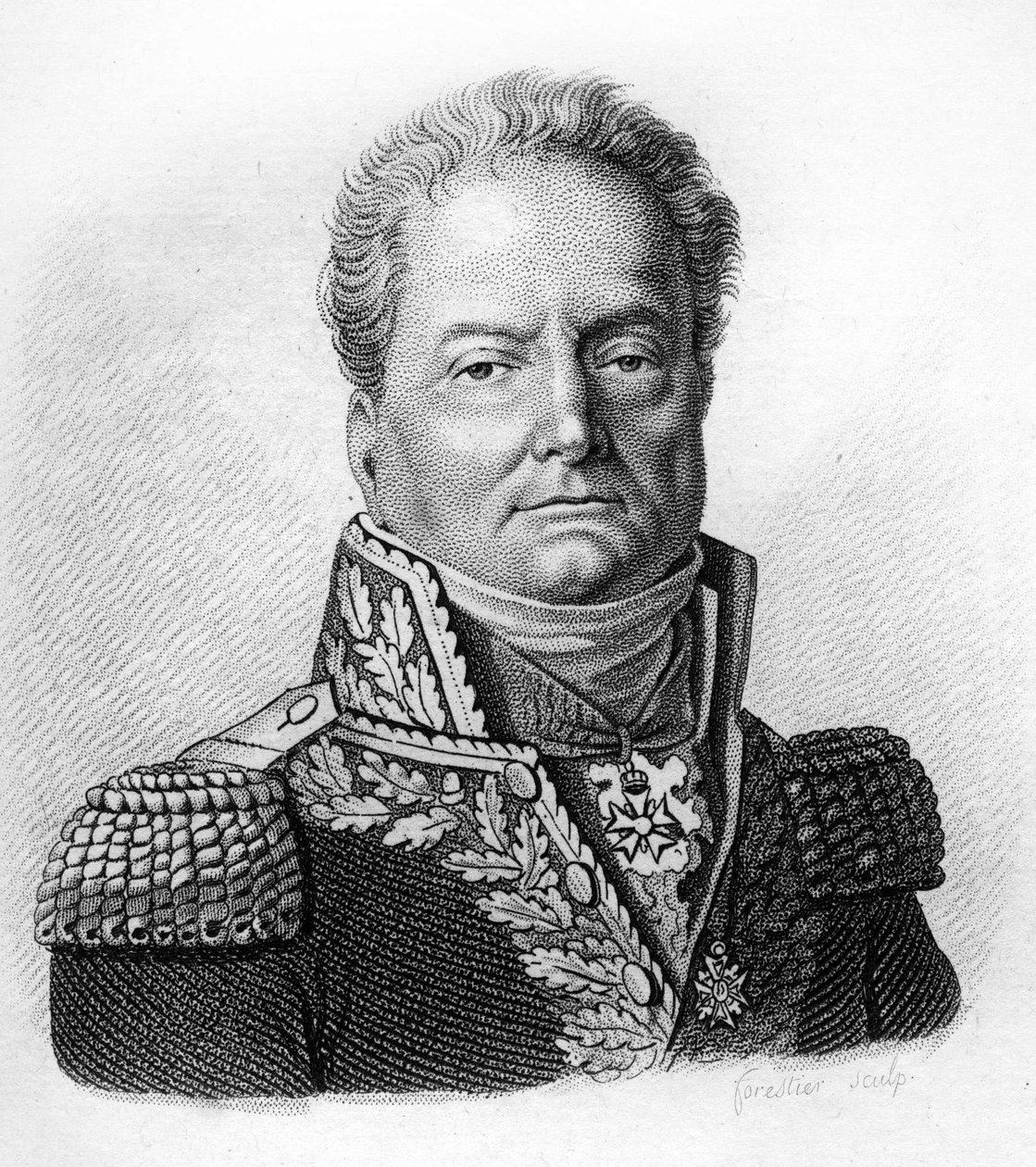 portræt af Pierre Margaron (1765-1824) var en fransk general under revolutionen og imperiet.- i "Portrætter af franske generaler efter franskmændenes sejre og erobringer"". Grav af Ambroise Tardieu i 1818. Stella Samling. af Ambroise Tardieu