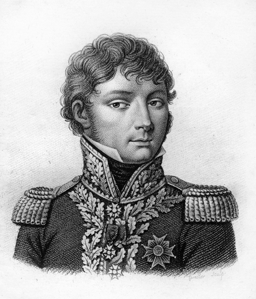 portræt af slægterne Claude Antoine Preval. 1776-1853. - i ""Portrætter af franske generaler efter franskmændenes sejre og erobringer"". Graveret af Ambroise Tardieu i 1818. Stella Collection. af Ambroise Tardieu