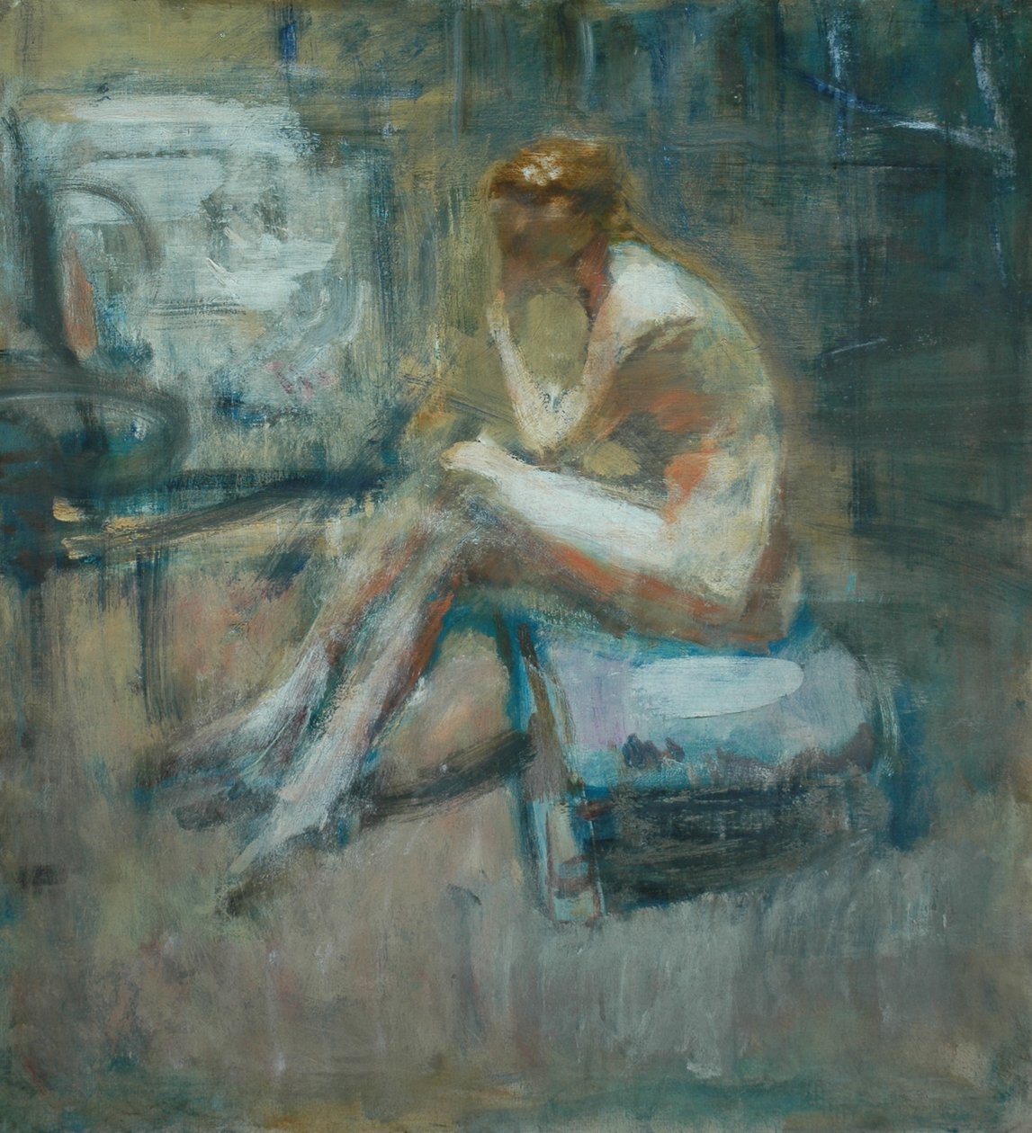 Siddende nøgen, ca. 1920 af Ambrose McEvoy