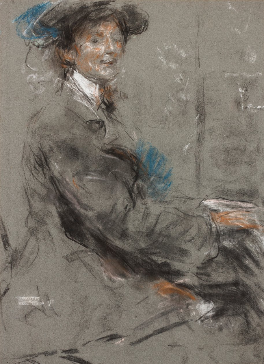 Dame Ethel Smyth (pastel på gråt papir) af Ambrose McEvoy