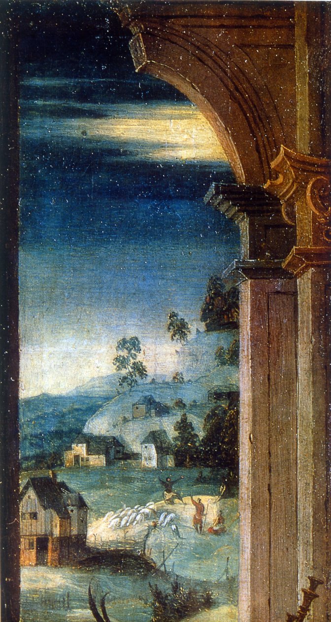 Fødselen (olie på træ) 1550 af Ambrosius Benson