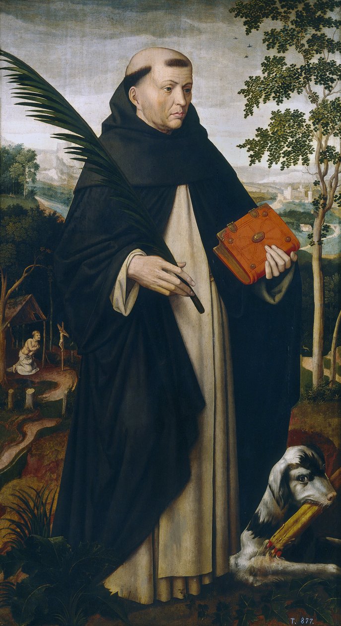 saint Dominique - Dominique de Guzman (1170-1221) - Saint Dominic - Benson, Ambrosius (1495-1550) - ca 1528 - Olie på træ - 104x57 - Museo del Prado, Madrid af Ambrosius Benson