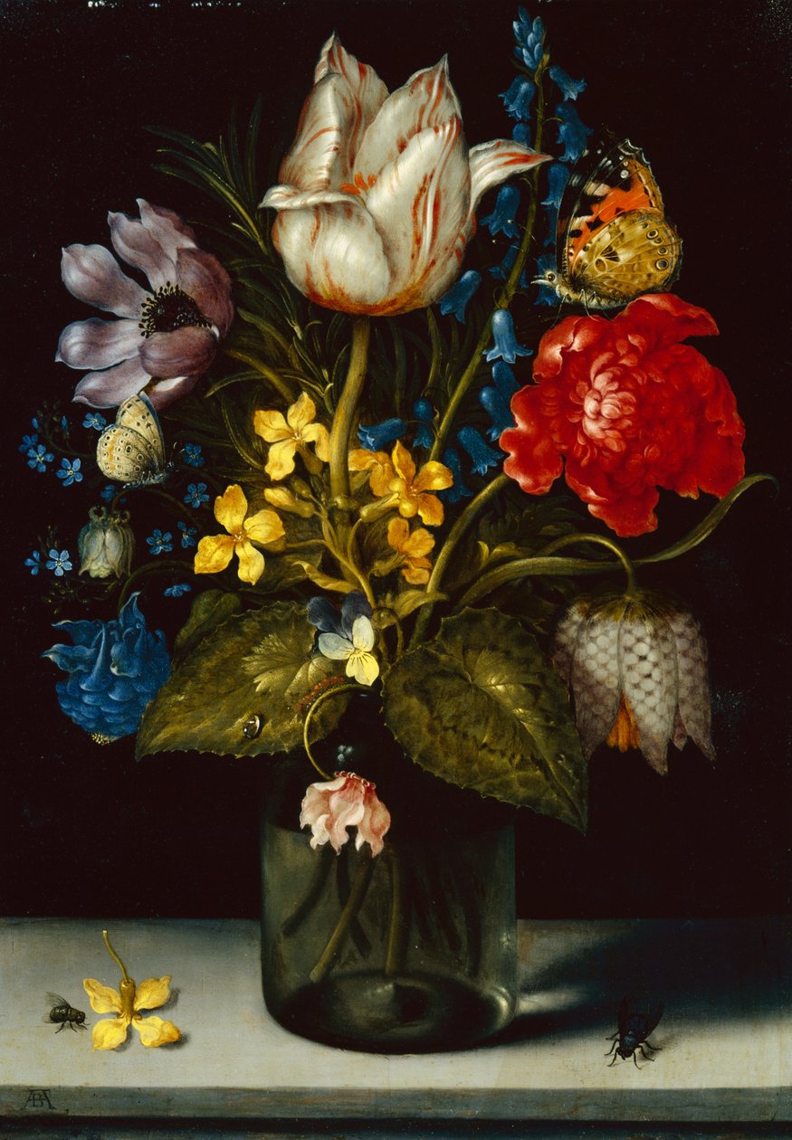 Buket blomster (olie på kobber) af Ambrosius the Elder Bosschaert