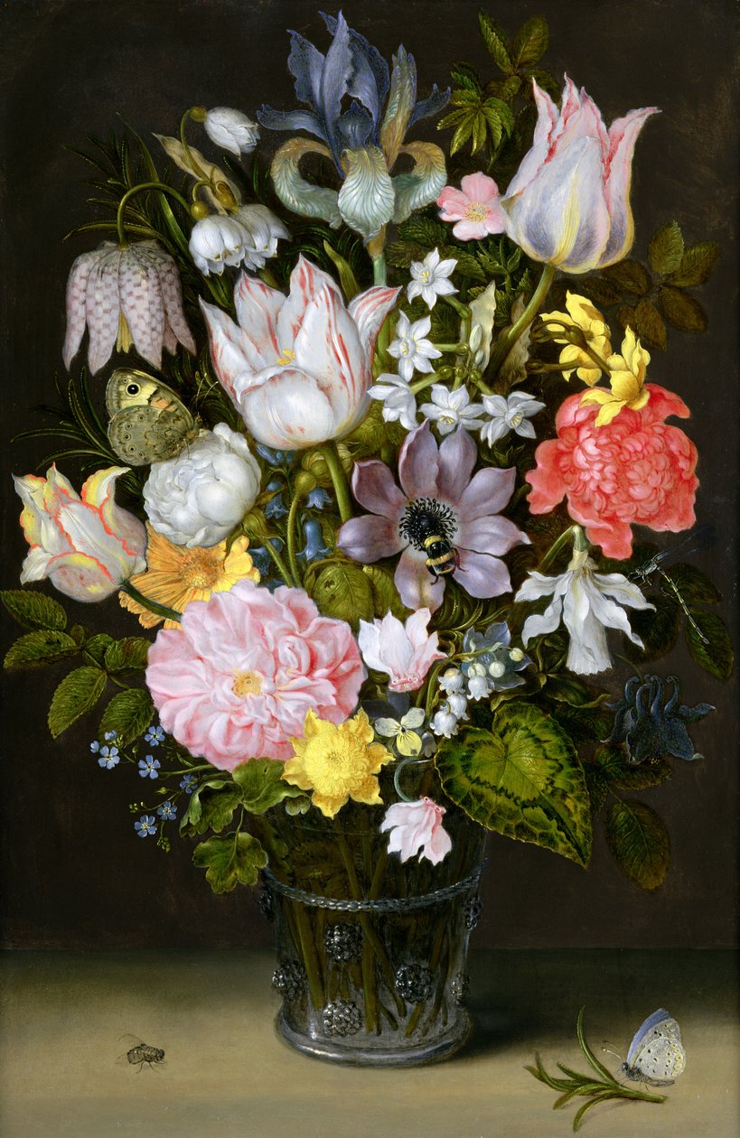 Stilleben med blomster (olie på kobber) af Ambrosius the Elder Bosschaert