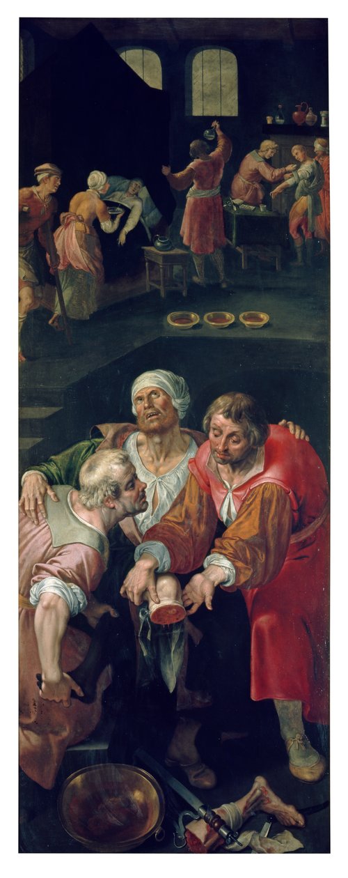 The Charity of Saints Cosmas and Damian (olie på panel) af Ambrosius the Elder Francken or Franck