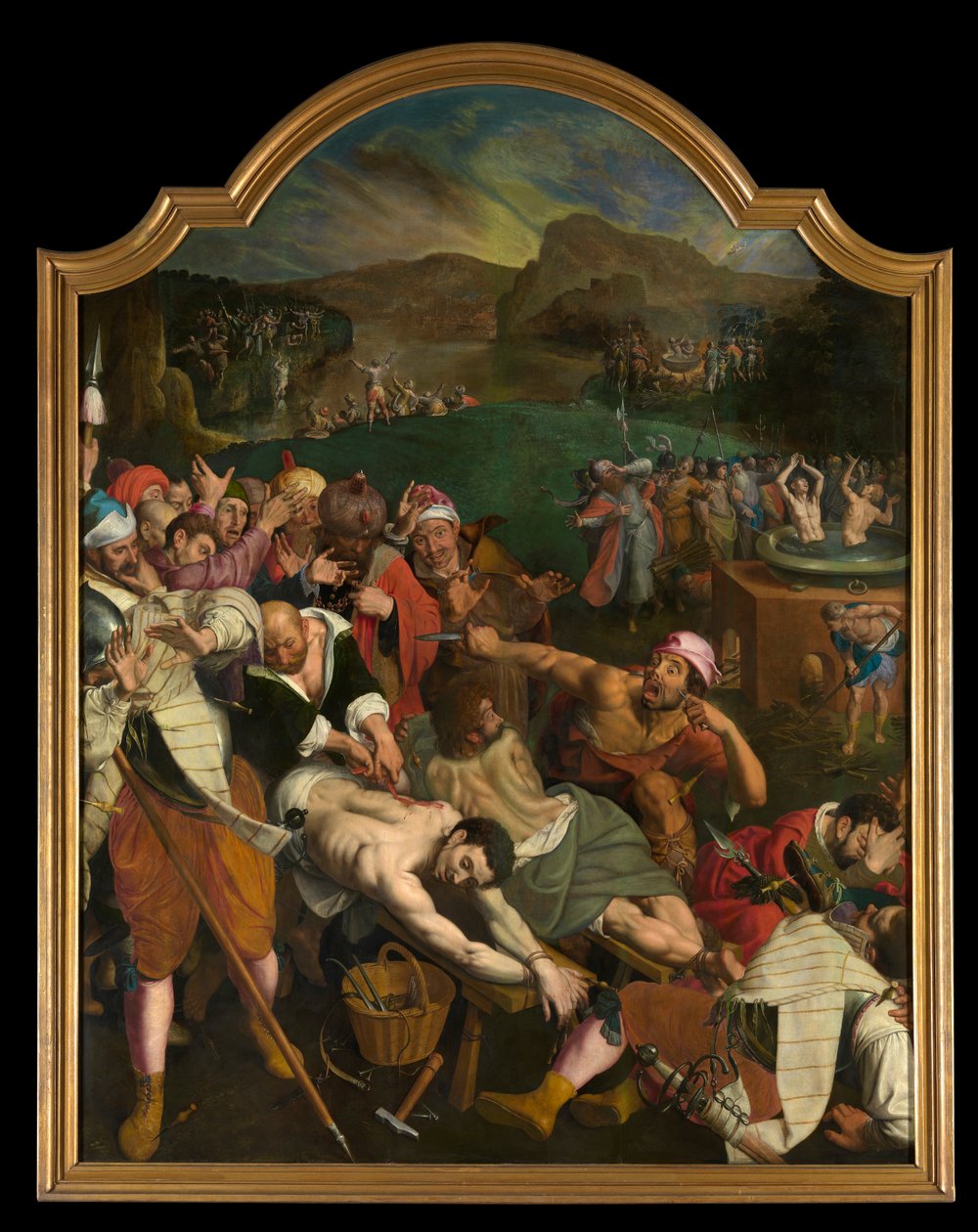 De hellige Crispins og Crispinians martyrium (olie på panel) af Ambrosius the Elder Francken or Franck