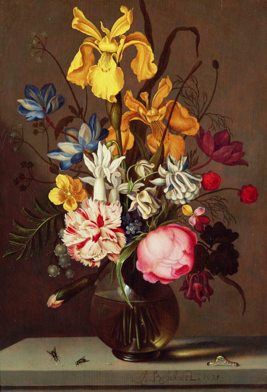 En vase med blomster, 1635 af Ambrosius the Younger Bosschaert