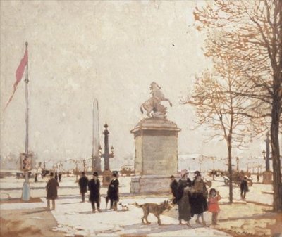 Efterår på Champs Elysees af Amédée Julien Marcel Clément