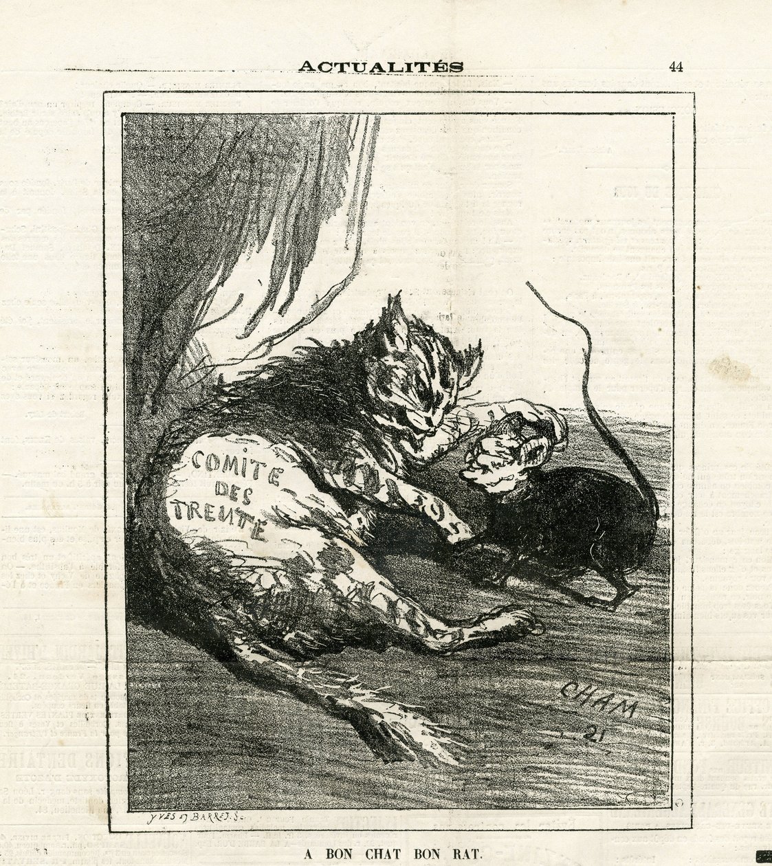 Illustration af Cham (1819-1879) i Le Charivari af Amédée de Noé