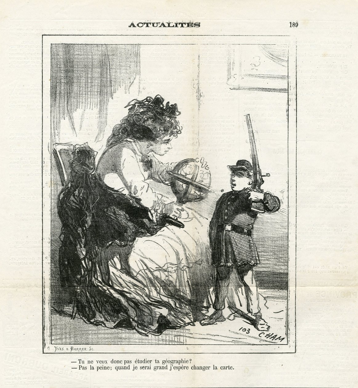 Illustration af Cham (1819-1879) i Le Charivari af Amédée de Noé