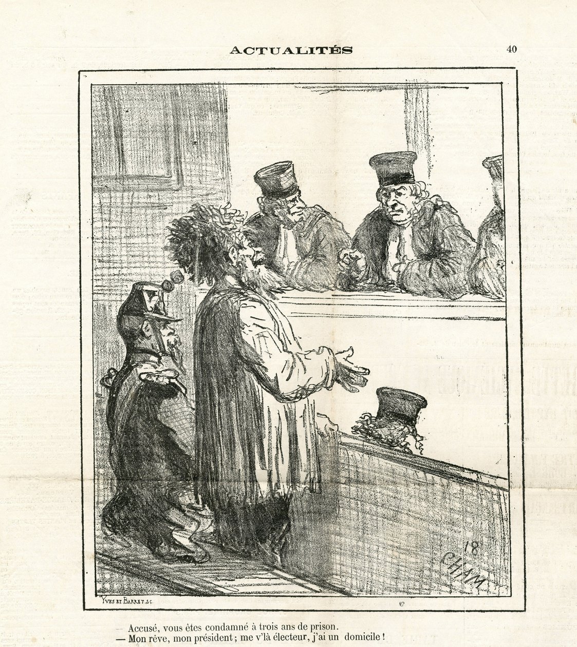 Illustration af Cham (1819-1879) i Le Charivari af Amédée de Noé