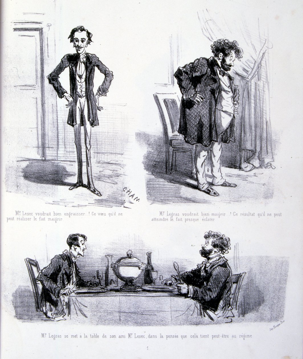 illustration til Kunsten at fede og tabe sig af Amédée de Noé