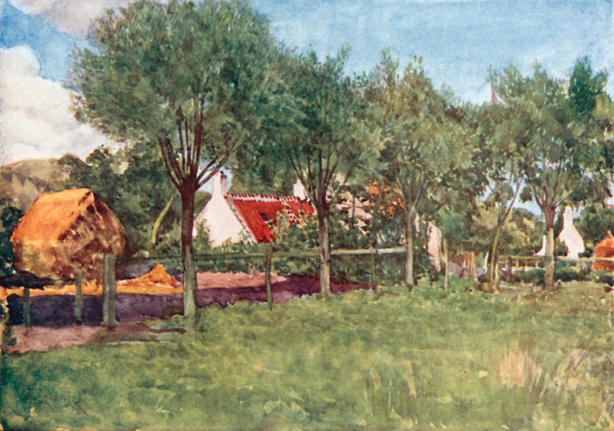 A Bondegård (farvelitografi) af Amedee (after) Forestier