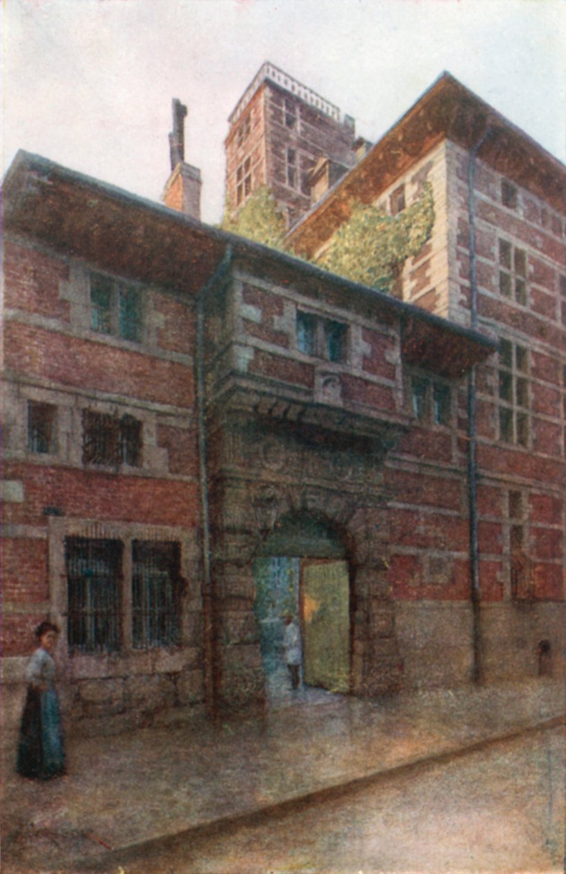 Curtius-huset, Liege (farvelitografi) af Amedee (after) Forestier