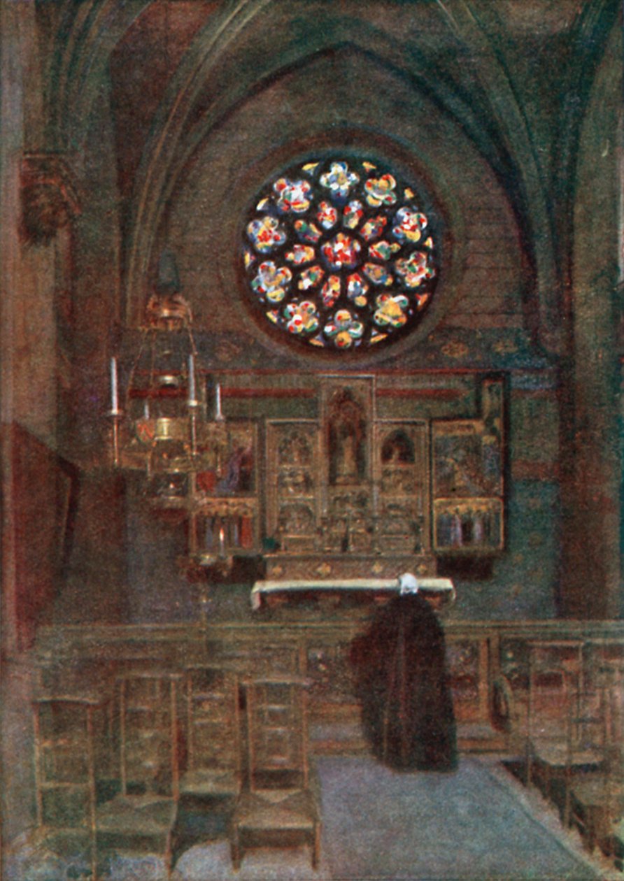 Katedralens Sankt Joseph-kapel, Antwerpen (farvelitografi) af Amedee (after) Forestier