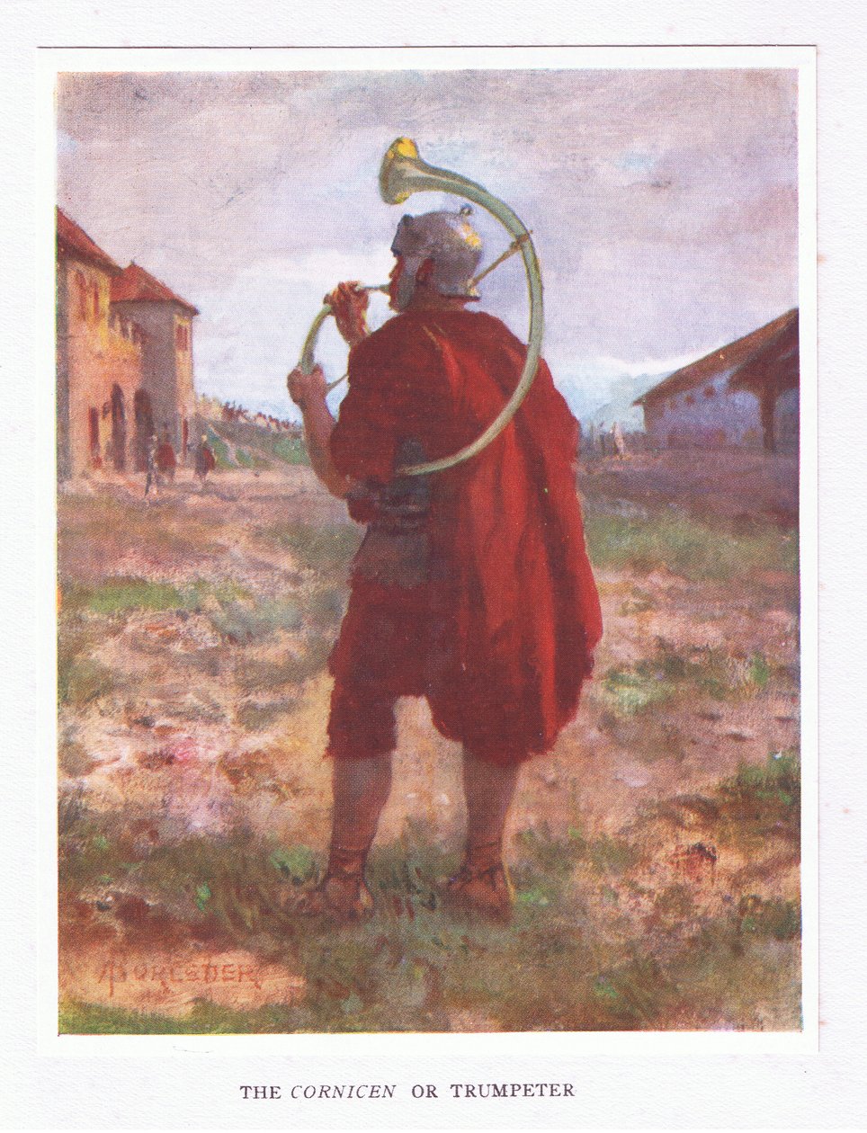 En gesims eller trompetist, illustration fra Den romerske soldat, 1928 af Amedee Forestier