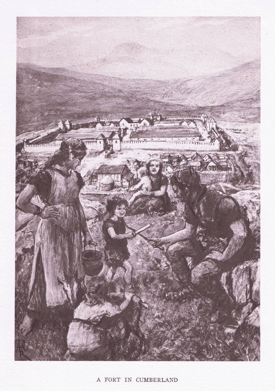 Et fort i Cumberland, illustration fra The Roman Soldier, 1928 af Amedee Forestier