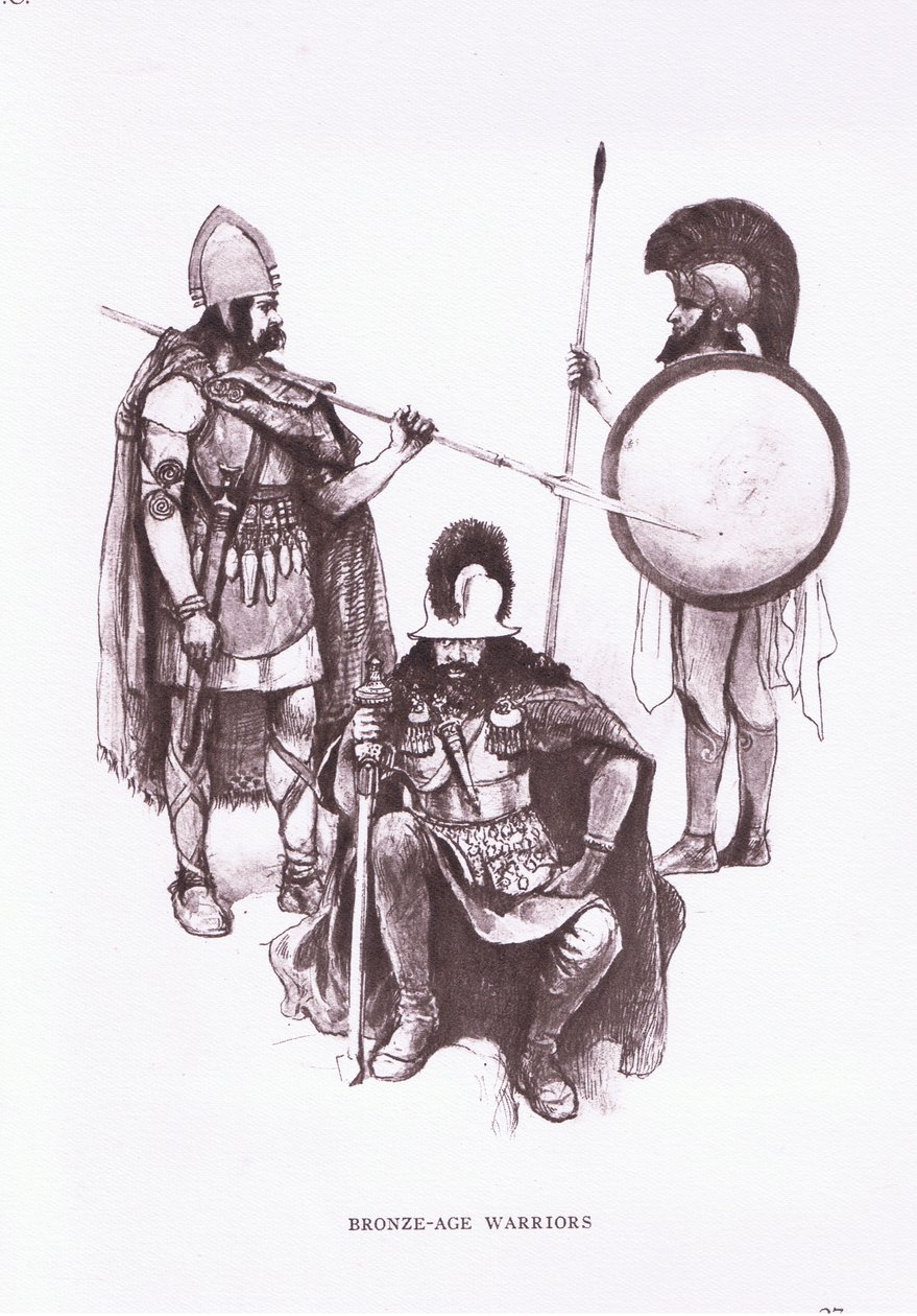Bronzealderkrigere, illustration fra 