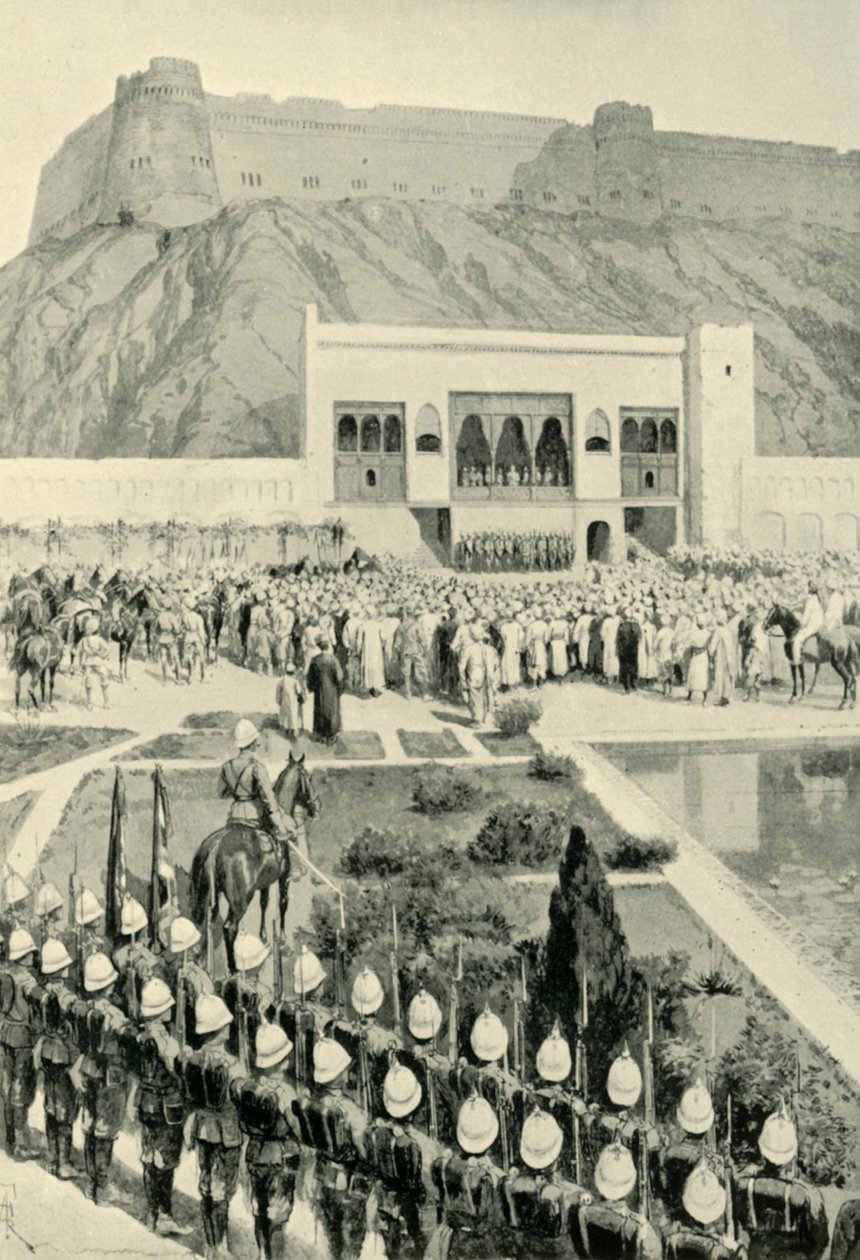 General Roberts læser sin proklamation i Kabul, 12. oktober 1879, 1901. af Amedee Forestier