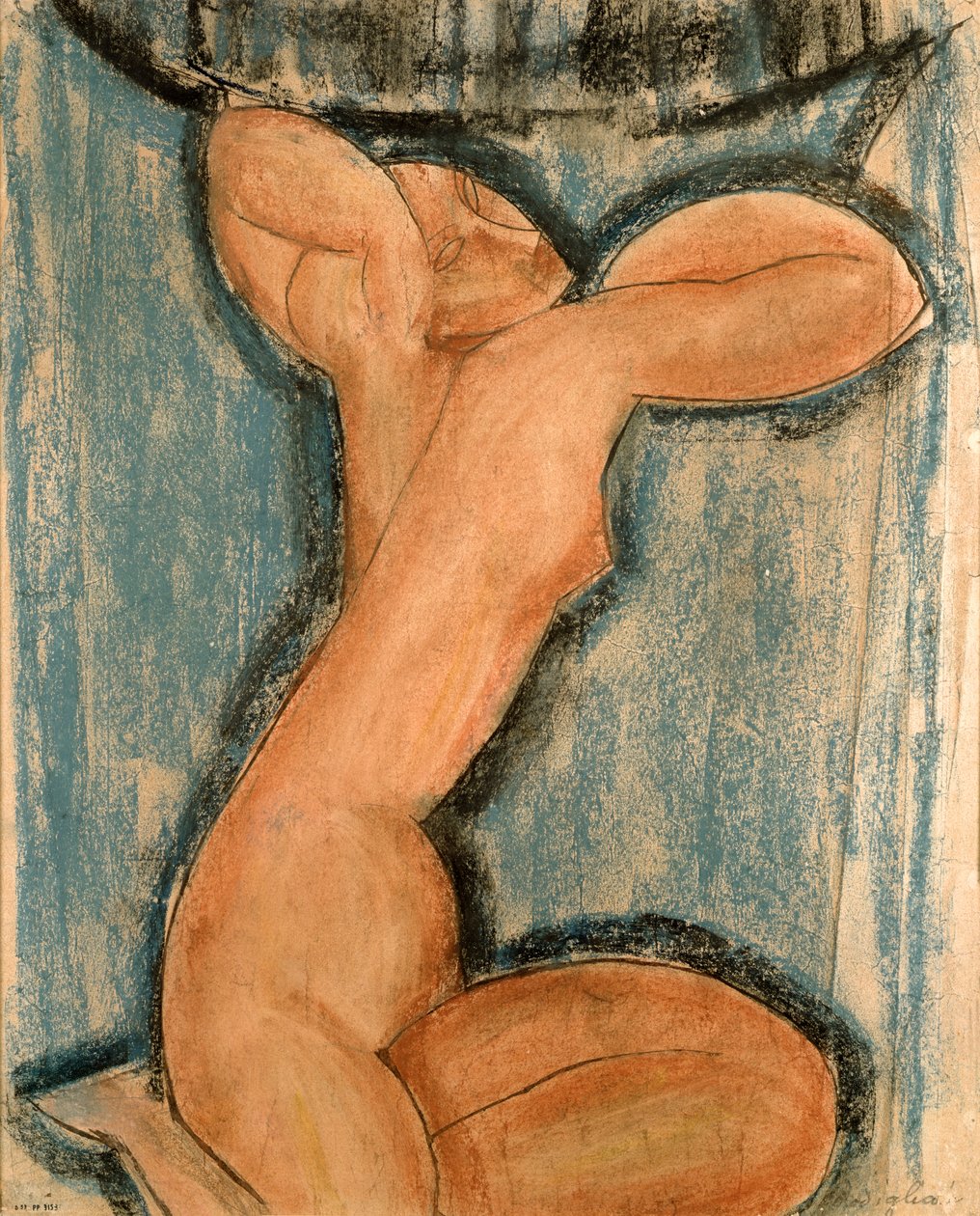 Caryatid, 1911 (pastel på papir) af Amedeo Modigliani