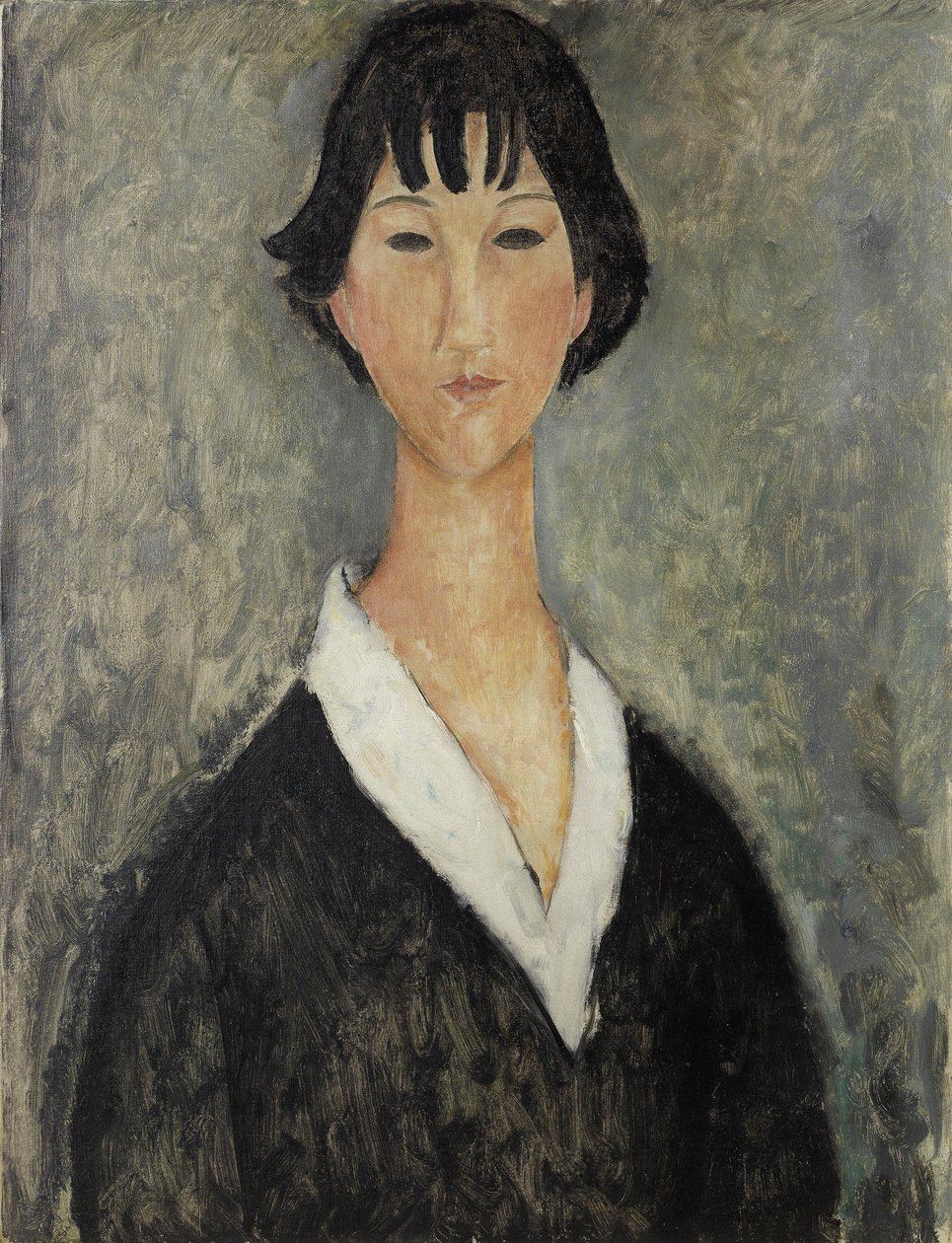 Ung pige med mørkt hår af Amedeo Modigliani