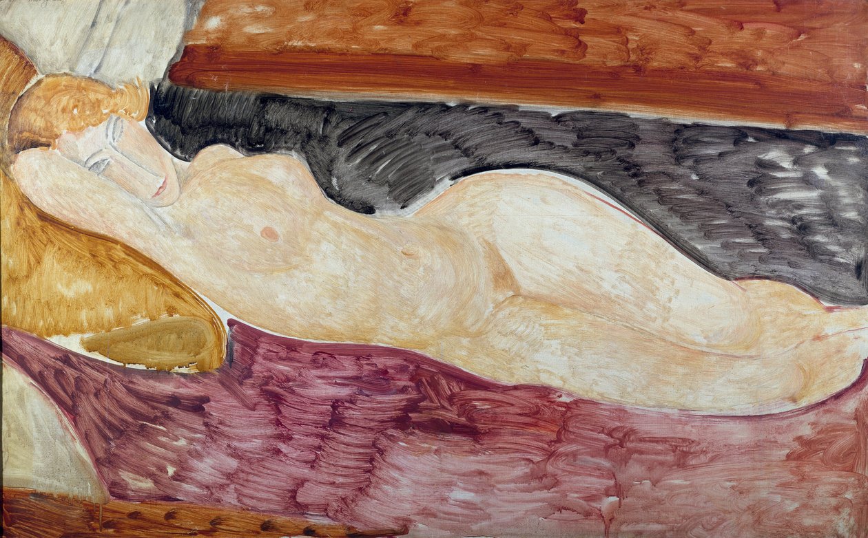 Nøgen ble. Maleri af Amedeo Modigliani (1884-1920), 1918. Olie på lærred. Rom, Museum of Modern and Contemporary Art (Rom, National Gallery of Modern and Contemporary Art) af Amedeo Modigliani