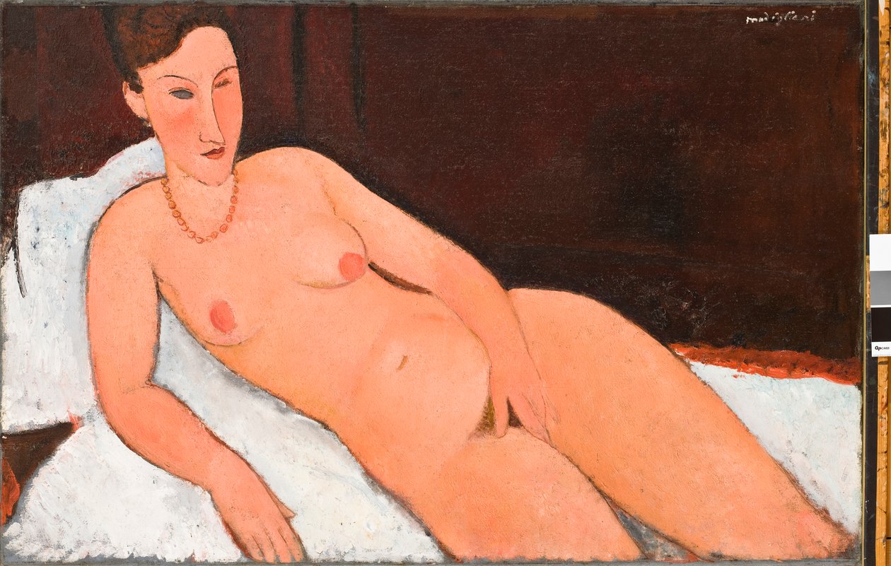 Nøgen med koral halskæde af Amedeo Modigliani