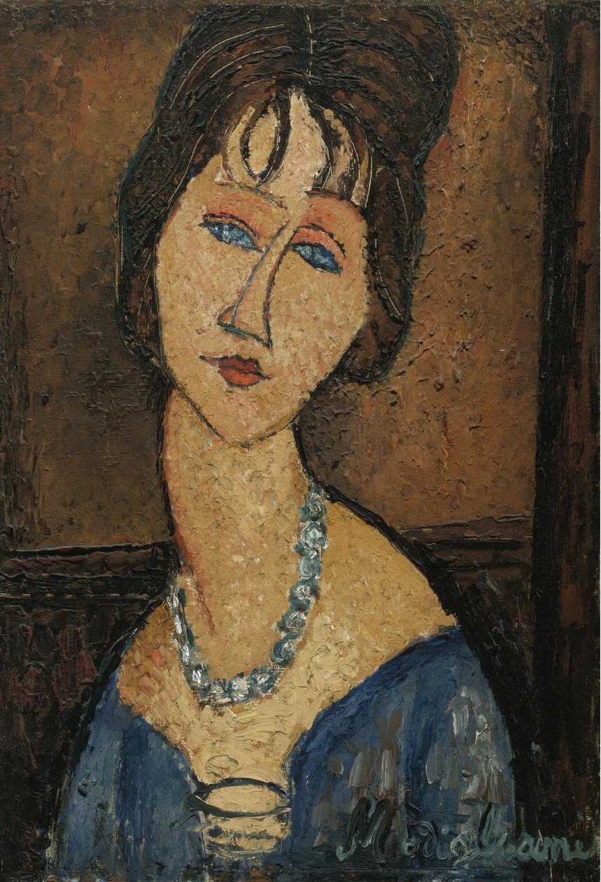 Portræt af Jeanne Hébuterne med en halskæde af Amedeo Modigliani